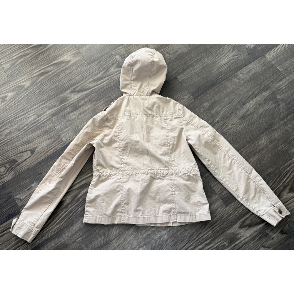 Wet Seal Womens Tan Cotton Utility Hooded Jacket Studded Rhinestone Size L - Picture 4 of 5